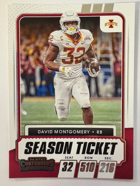 2021 Panini Contenders Season Ticket Football Card: David Montgomery 
