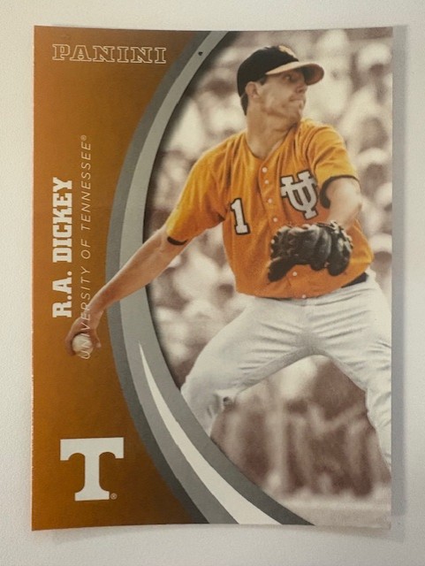 Panini University of Tennessee Baseball Card- R.A.Dickey