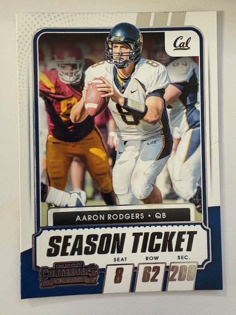 2021 Panini Contenders Season Ticket Football Card: Aaron Rodgers 