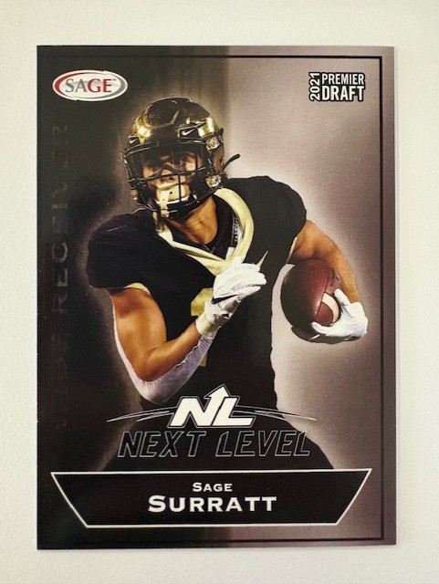 Sage Next Level Football Card: Sage Surratt 