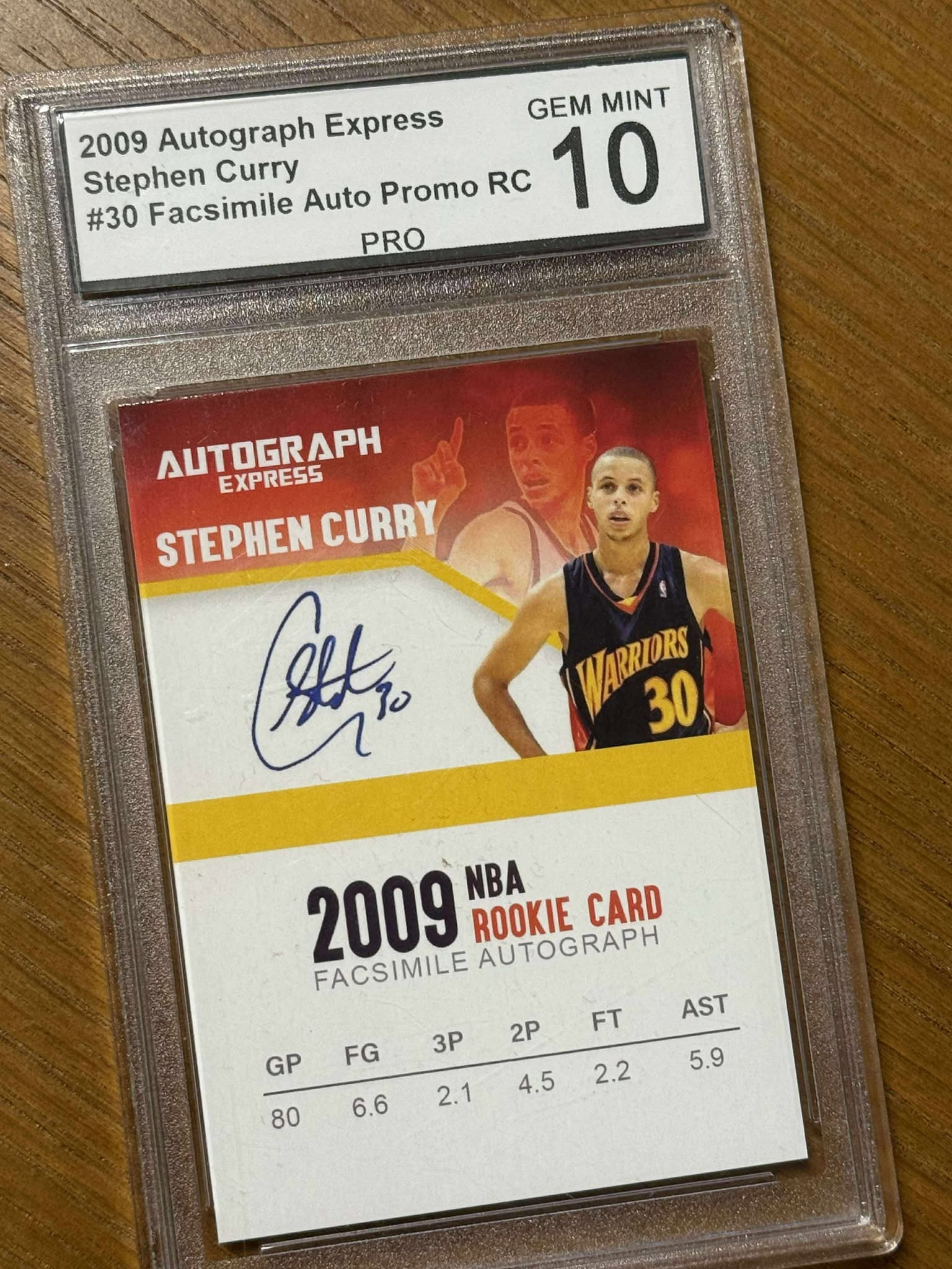 STEPHEN CURRY AUTOGRAPHED GRADED 10