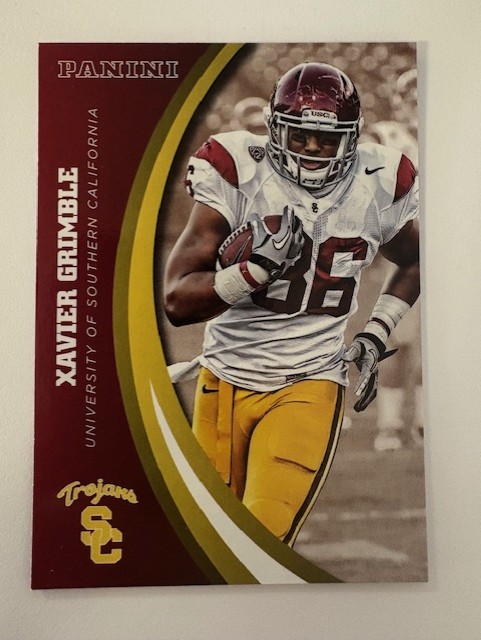  Panini Card University of Southern California Football- Xavier Grimble